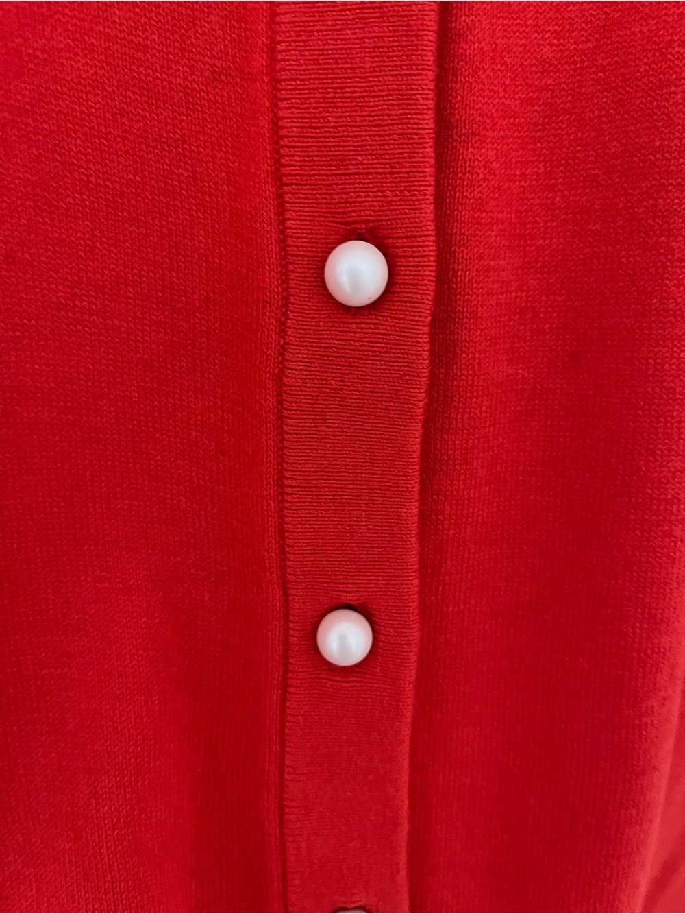 kate spade Red Pearl-Embellished Crewneck Cardigan - Picture 8 of 9